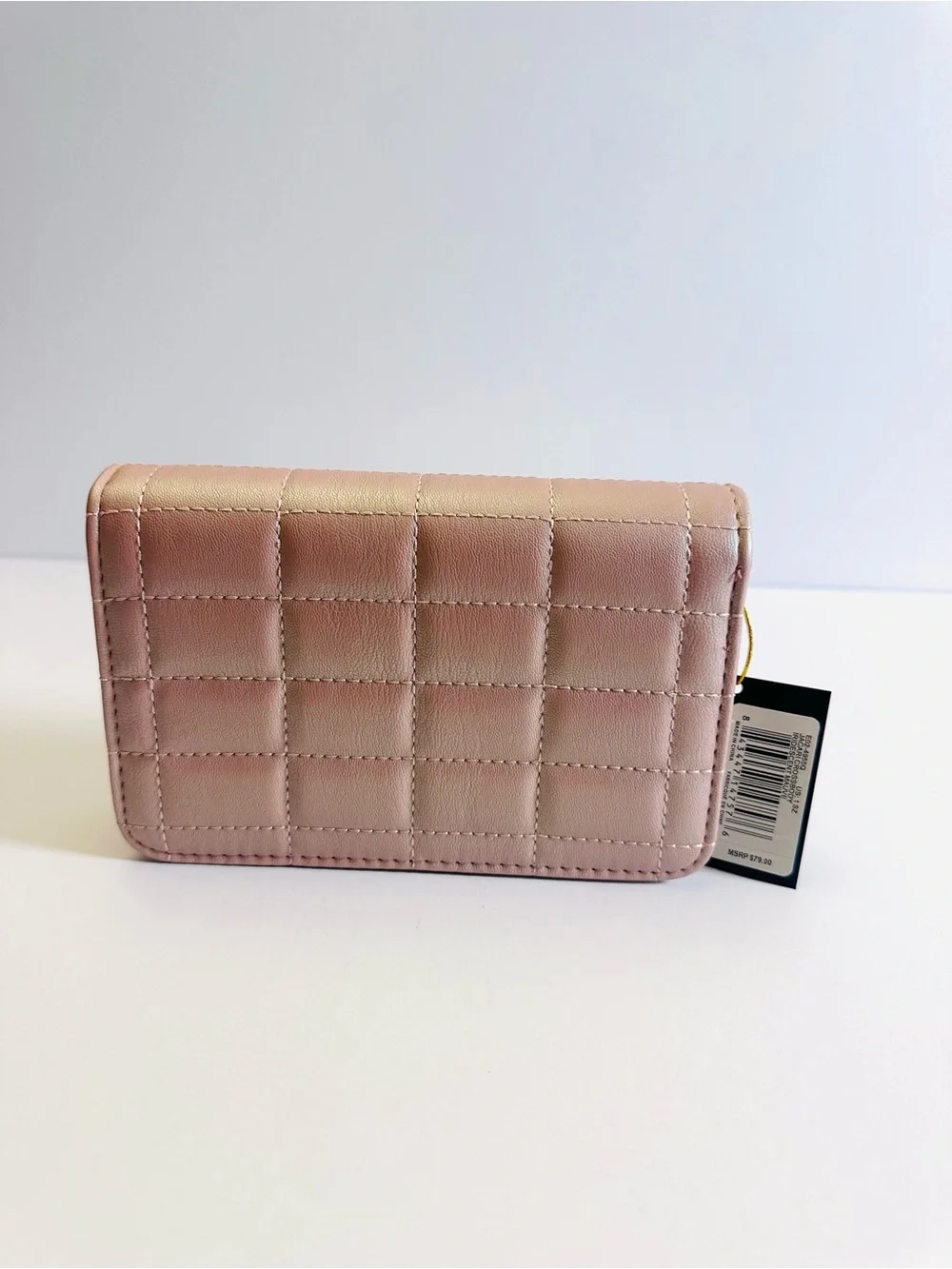 NWT BEBE Jacari Iridescent Mauve Quilted Charm Crossbody Bag ✨